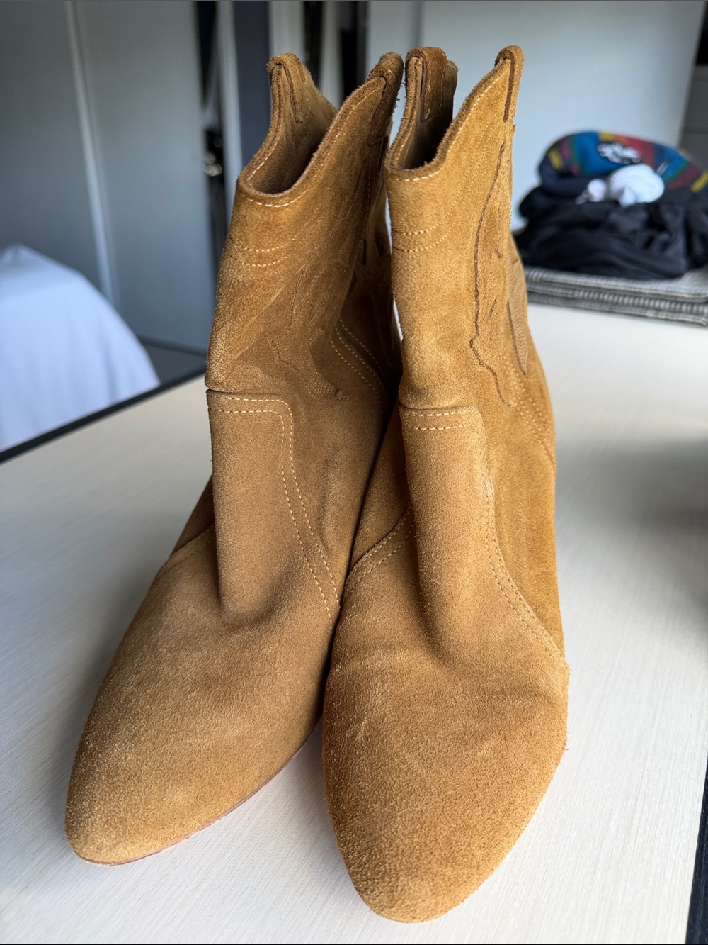 BA&SH Brown Suede Western Ankle Boots - - Picture 2 of 5